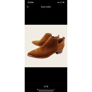 Marc Fisher Brown Suede Pointy Toe LTD Yamir Western Ankle Booties MSRP $179